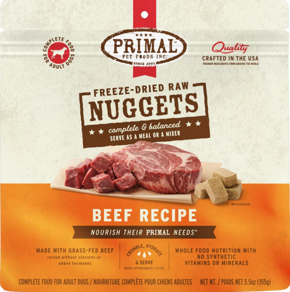 Primal Freeze Dried Nuggets Grain Free Beef Formula Dog Food