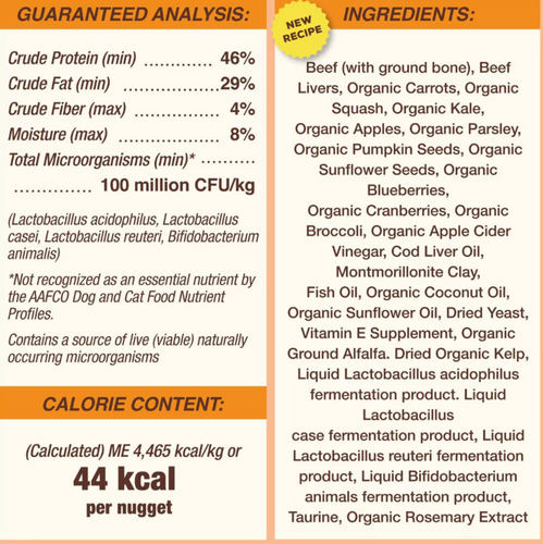 Primal Freeze Dried Nuggets Grain Free Beef Formula Dog Food