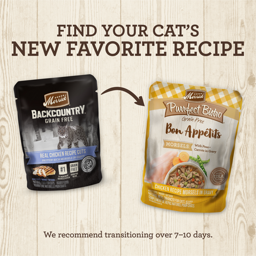Merrick Backcountry Grain Free Gluten Free Premium High Protein Wet Cat Food, Chicken Recipe Cuts With Gravy