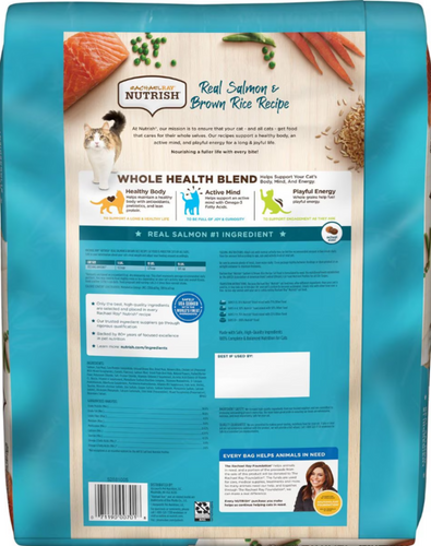 Rachael Ray Nutrish Natural Salmon & Brown Rice Recipe Dry Cat Food