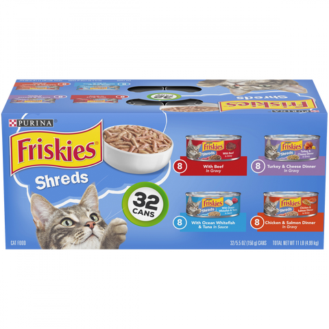 Friskies Shreds Variety Pack Canned Cat Food