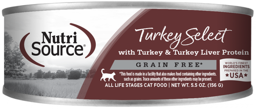 NutriSource Grain Free Turkey & Turkey Liver Select Canned Cat Food