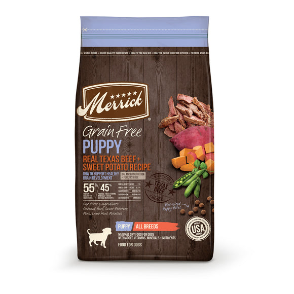 Merrick Grain Free Real Texas Beef + Sweet Potato Puppy Recipe Dry Dog Food