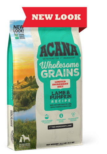 ACANA Wholesome Grains, Lamb & Pumpkin Recipe, Limited Ingredient Diet Dry Dog Food