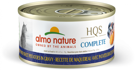 Almo Nature HQS Complete Cat Grain Free Mackerel with Sweet Potatoes In Gravy Canned Cat Food