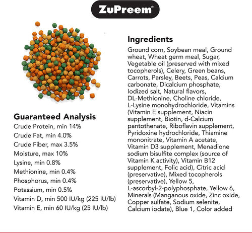 Zupreem VeggieBlend Flavor Food with Natural Flavors for Medium Birds